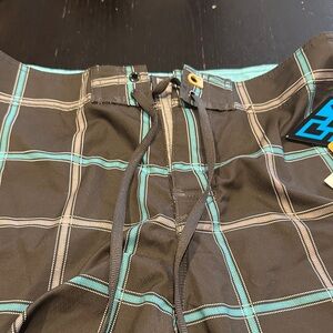 Plaid Swim Shorts with Drawstring